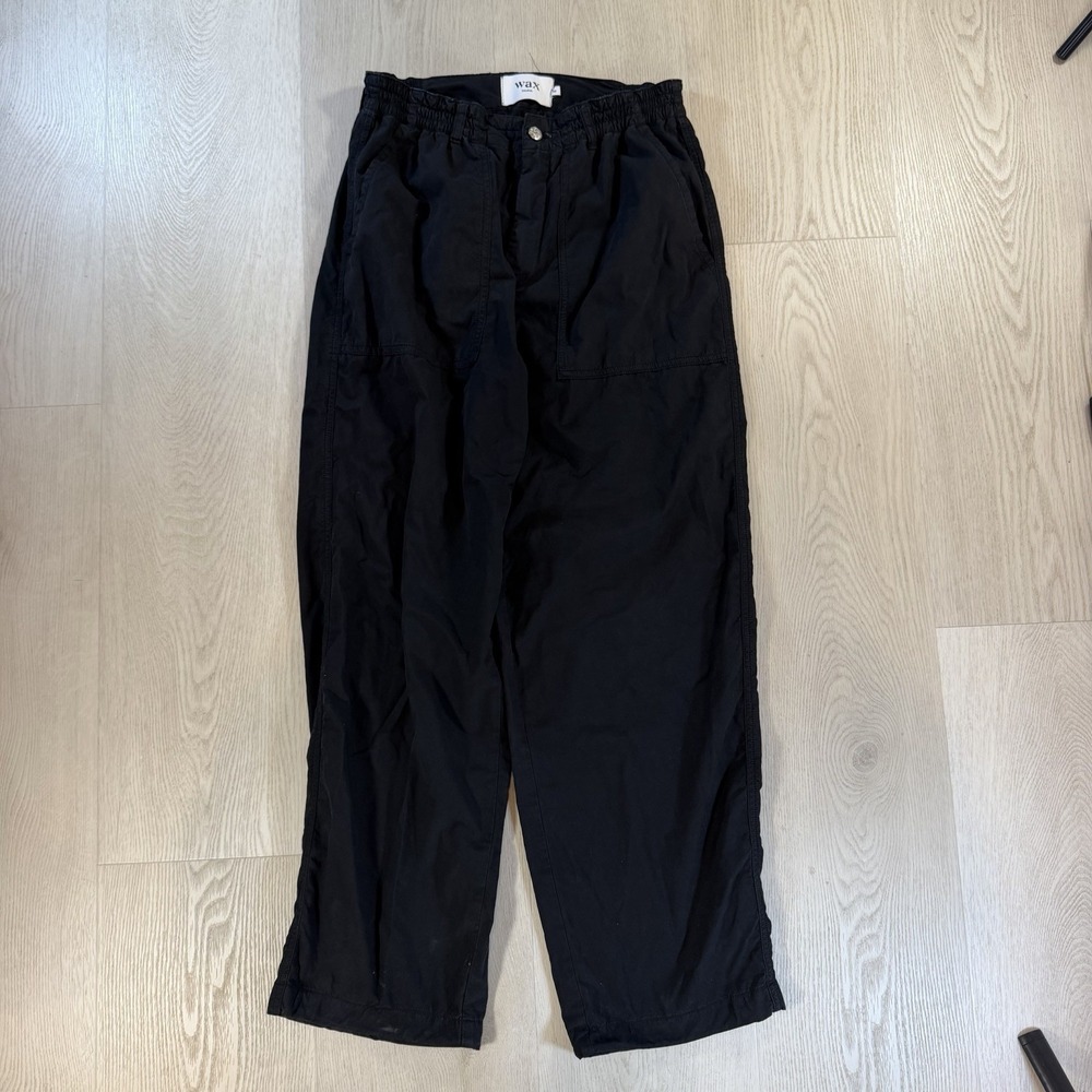 Wax London  Cotton Drawstring Trousers in Men's Size 32 Black